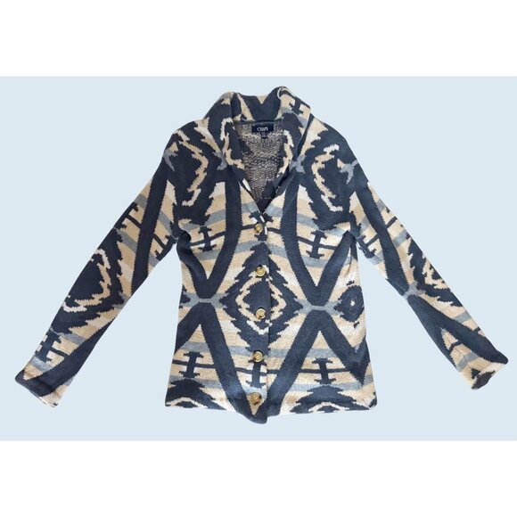 CHAPS Southwest Inspired Shawl Collar Cardigan Sweater Sz M - Picture 2 of 8
